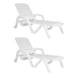 Kit 2 Espreguiçadeiras De Piscina E Praia Toronto Branca