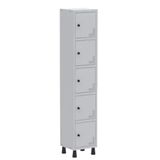 Roupeiro De Aço Light 5 Portas Cinza Tranca Para Cadeado - Pandin