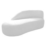 Divã Recamier Curvo Luna 140cm Lado Esquerdo Suede - Doce Sonho Móveis Branco