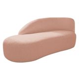 Divã Recamier Curvo Luna 140cm Lado Esquerdo Suede - Doce Sonho Móveis Rosê