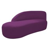 Divã Recamier Curvo Luna 140cm Lado Esquerdo Suede - Doce Sonho Móveis Roxo