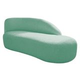 Divã Recamier Curvo Luna 160cm Lado Direito Suede - Doce Sonho Móveis Azul Tiffany