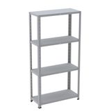 Estante De Aço Light 4 Prateleiras Cinza 140x70x30 Sem Reforço Coluna Inteira - Pandin