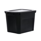Caixa Organizadora Grande Ecobox 80l Preta Com Tampa