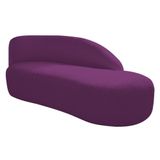 Divã Recamier Curvo Luna 160cm Lado Direito Suede - Doce Sonho Móveis Roxo