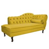 Divã Recamier Diana Lado Esquerdo 120cm Suede Amarelo