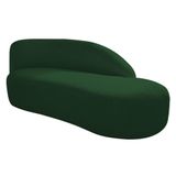 Divã Recamier Curvo Luna 160cm Lado Direito Suede - Doce Sonho Móveis Verde