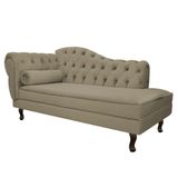 Divã Recamier Diana Lado Direito 120 Cm Suede Cappuccino
