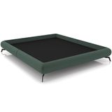 Cama Casal Queen Base Box Pés De Ferro Estilo Industrial 176cm Otto P05 Veludo Verde Musgo - Lyam Decor