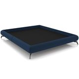 Cama Casal Queen Base Box Pés De Ferro Estilo Industrial 176cm Otto P05 Veludo Rosê - Lyam Decor