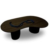 Mesa De Centro Orgânica Bean 90x60cm Ébano
