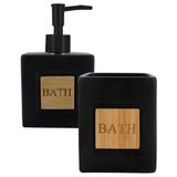 Conjunto Banheiro Bath 2pçs Cerâmica Bambu Mimo Style
