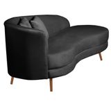Chaise Longue Divã Emili Em Madeira De Reflorestamento 160cm Veludo Speciale Home Preto