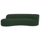 Divã Recamier Orgânico Tokyo 200cm Lado Esquerdo Linho Verde