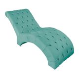 Recamier Divã Espreguiçadeira Sala Cliníca Rafaela Suede Cor:azul Tiffany