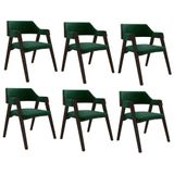 Kit 6 Cadeiras Sala De Jantar E Jogos Carteados Madeira Maciça Poker Veludo Verde-capuccino G42 - Gran Belo