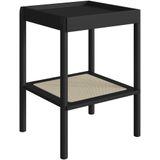 Mesa Lateral Para Sala De Estar Pés Madeira Moss A03 Nero Preto