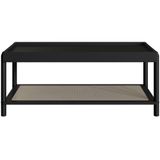 Mesa De Centro Para Sala De Estar Pés Madeira Moss A03 Nero Preto