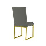 Cadeira Para Mesa De Jantar Base Industrial Dourado Balaqui Cinza