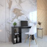 Mesa Escrivaninha Home Office Com 3 Nichos - Preto