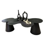 Mesa De Centro Cone Orgânica Splash 120x65 Cm Tampo Ébano Base Ébano Cor Preto