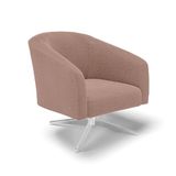 Cadeira Sala De Jantar Giratória Base Cromada Stella Bouclê D03 - D&#39;rossi Cor Rose