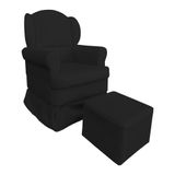 Poltrona De Amamentação Com Puff Serena Suede Preto - Pallazio