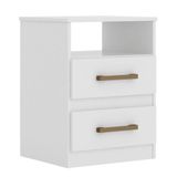 Mesa De Cabeceira Apolo 2 Gavetas Branco Flex Moval