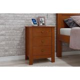 Mesa Cabeceira Casal Maggiore Com 3 Gavetas Frassino Lopas