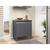 Balcão Cooktop Andreia 4 Ou 5 Bocas Cinza - Ajl Móveis