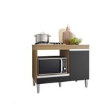 Balcão Para Cooktop 4 E 5 Bocas E Forno Microondas Carla Amendoa - Pt - Ajl Móveis