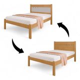 Cama Casal Sofisticada Paola Naturalle E Off White