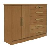 Cômoda New Athos 5 Gavetas Com Sapateira D&#39;doro Cinamomo