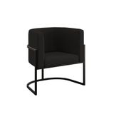 Poltrona Cadeira Decorativa Lua Base De Ferro Black Preto