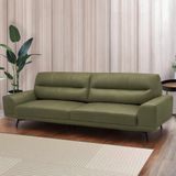 Sofá Decorativo Ashton 3 Lugares Sala De Estar 236cm Pés Em Aço Couro Fendi G88 - Gran Belo