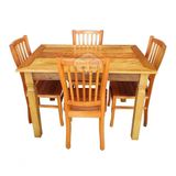 Mesa Rústica De Jantar 120x80cm Com 4 Cadeiras Bh Em Madeira De Demolição Sudeste Rústico