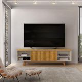 Bancada Loren 215 Cm Para Tv Até 75 Polegadas Dj Moveis Cedro Bali