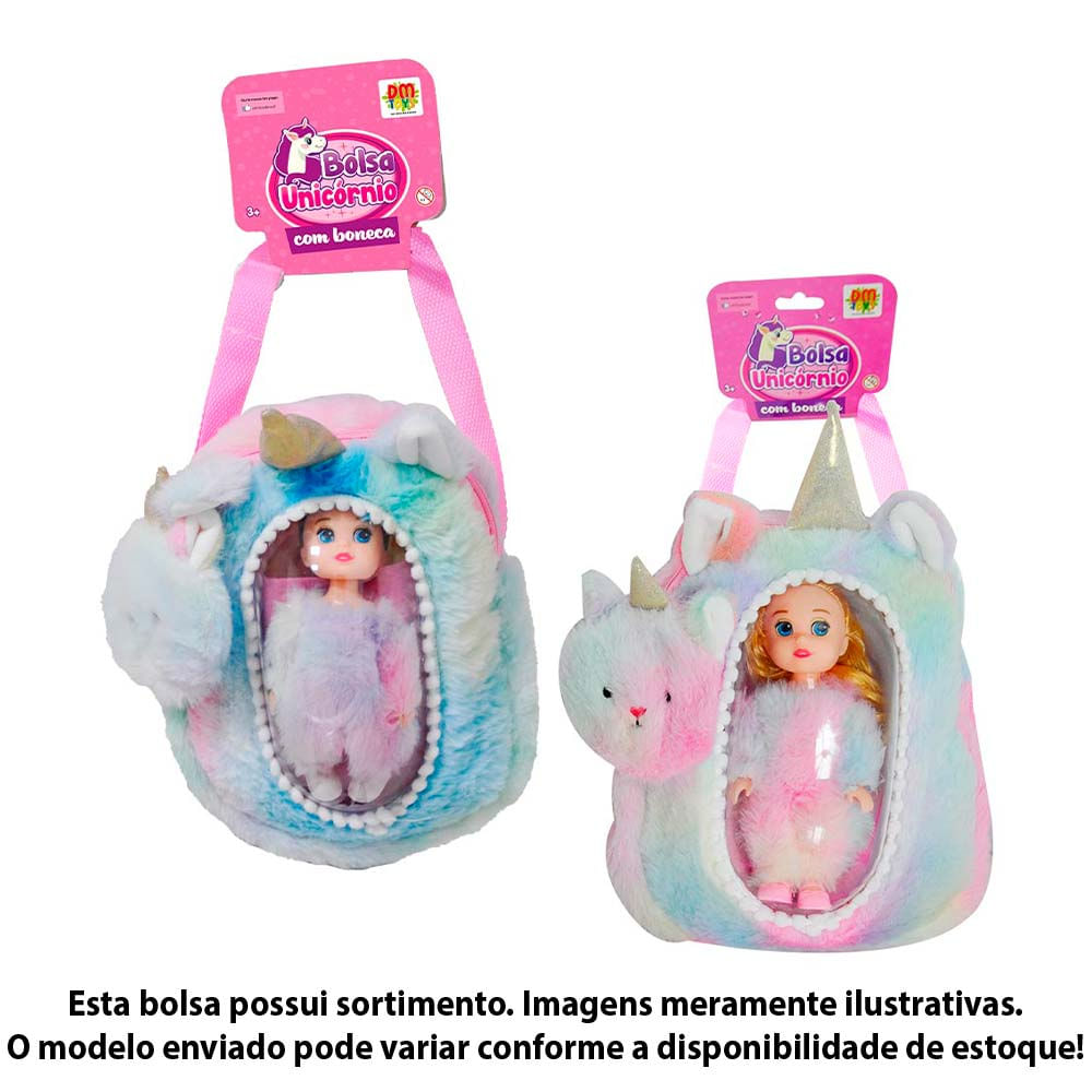 Bolsa Com Boneca Unicornio Com Boneca Sortido Dm Toys
