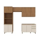 Cozinha Modulada 4 Peças Sem Tampo Requinte Henn Areia-nature
