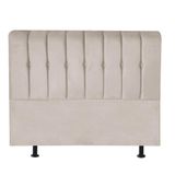 Cabeceira Estofada Kiara 160cm Queen Size Box Quarto Suede Bege - Gat Magazine