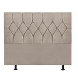 Cabeceira Estofada Istambul Capitonê 160cm Queen Size Box Quarto Suede Bege - Gat Magazine
