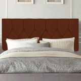 Painel Estofada Istambul Botão Capitonê 160cm Queen Size Para Cama Box Quarto Suede Terracota Telha - Gat Magazine