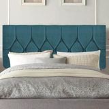 Painel Estofada Istambul Botão Capitonê 160cm Queen Size Para Cama Box Quarto Suede Azul Turquesa - Gat Magazine