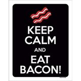 Kit 3 Placas Keep Calm And Eat Bacon 36x46