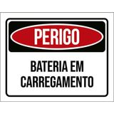 Kit 3 Placas Perigo Bateria Em Carregamento 36x46
