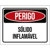 Kit 5 Placas Perigo Sólido Inflamável 36x46