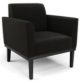 Poltrona Decorativa Base Madeira Preto Maressa Suede Preto - Ibiza