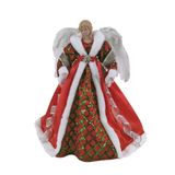 Anjo Topo Arvore Natal Red/green Decoração Grande Casa 40cm