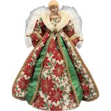 Anjo Topo Arvore Natal Red/green Decoração Enfeite Casa 40cm