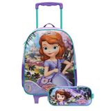 Kit Princesinha Sofia Mochila Com Rodinhas E Estojo Escolar